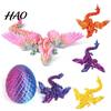 Articulated Dragon Decoration 3D Printed Flying Figurine Movable Joints Chinese Figure Mini Winged Model Fidget Toy Desktop Ornament Collectible