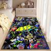Sportlicher Teppich, Valentino Rossi 46 MotoGP Yamaha Collage Mehrere Motorräder Helme Druck, Garagendekoration, Rutschfeste Matte