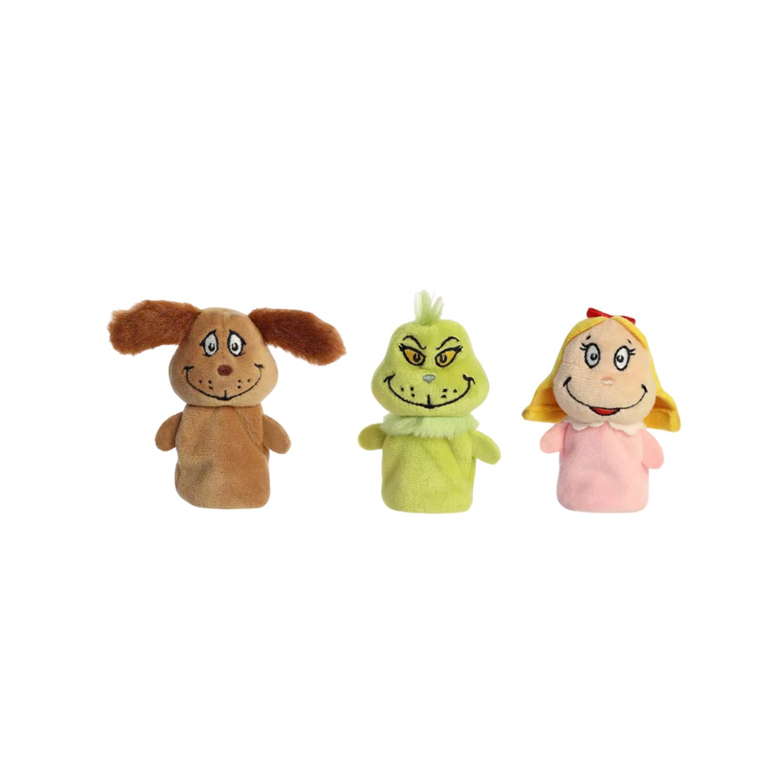 

3in Christmas Gift For Kids - Green Hair Man And His Friends - Finger Puppet Plush Toy One Size