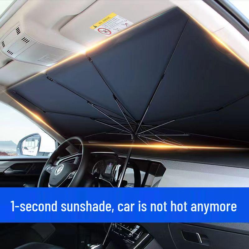 

Car Sunshade: Front Window Heat Insulation & Sun Protection Visor Large Silver Coated with Case