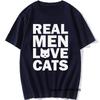 Real Unisex Love Cats Animal T Shirt Vintage Cats Lover Tshirt Cotton Tshirts Cool Daddy Mother Gift Oneck Short Sleeve Tops Tees