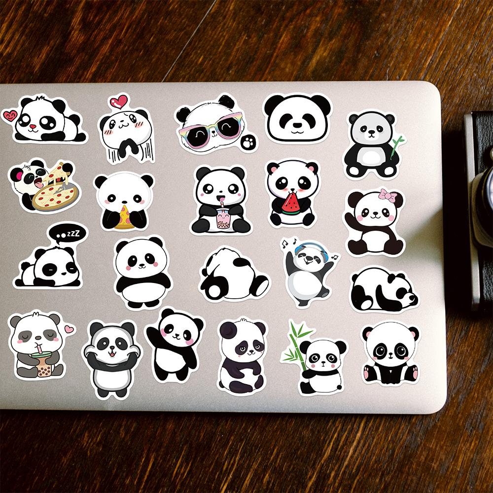 50PCS Cartoon Cute Panda Stickers Aesthetics PVC Stationery Children's Sketchbook Notebook Diary Decoration Scrapbook Supplies