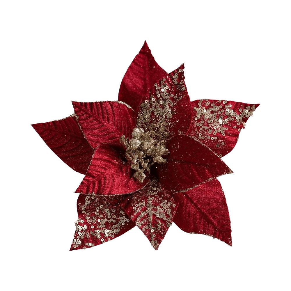Decorative Flower Pick Artificial Poinsettia Poinsettia Tree Decoration  Christmas Tree Decorating