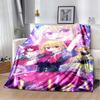 Oshi No Ko Anime Blanket Soft Flannel Plush Throw Blanket Pink Star Manga Print For Girls Bedroom Sofa Decor