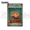 Black Cat Metal Sign Cat On Sewing Machine Funny Vintage Tin Sign Plate Animal Metal Plaque Wall Stickers for Room Decoration