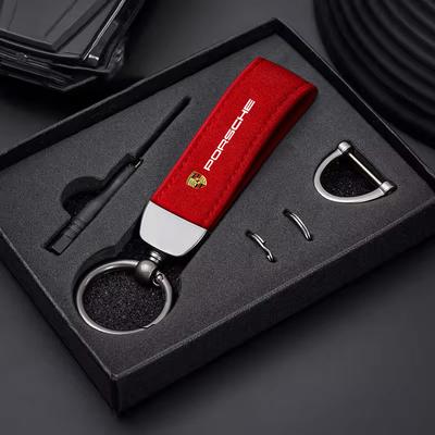 Car Keychain Keyring Key Holder Rings Pendant For Cayenne Panamera Macan 911 Taycan Boxster Cayman 918 Pajun Accessories