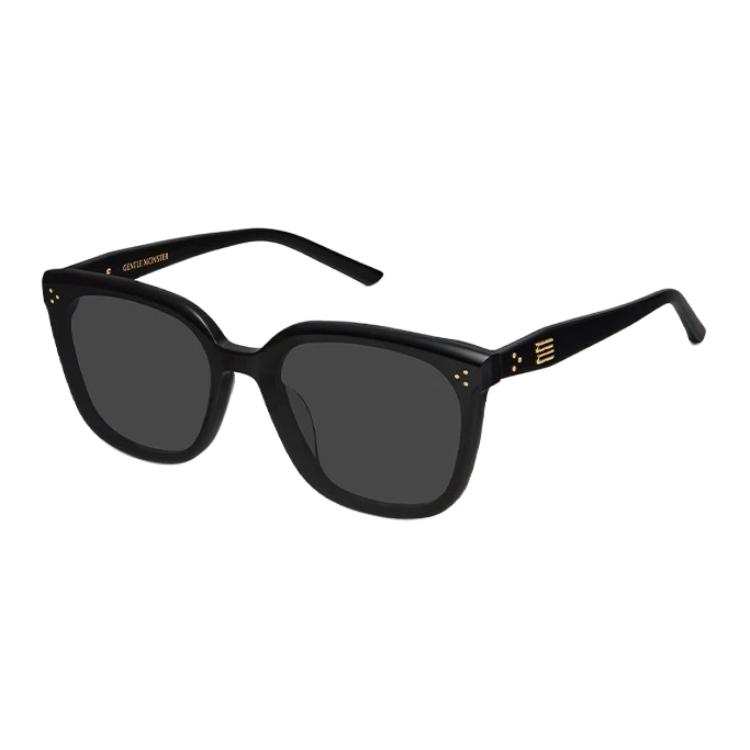 Gentle Monster Original Design Square Sunglasses Unisex sunglasses Black LOLOE-01 Shopping Bag (Basic Packaging+Brand Shopping Bag)