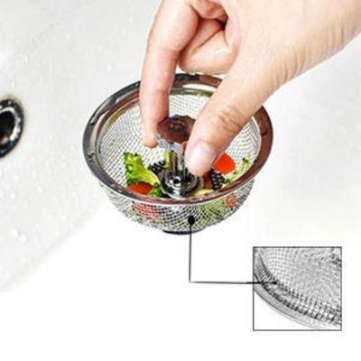 2-teiliger Abflusskorb/Stopfen/Stöpsel für die Küchenspüle, Küchenspülsieb mit Griff und Stopper, Edelstahl-Abflusssieb, Maschensiebfilter