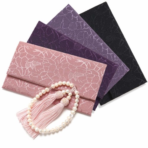 Ninars Prayer Beads Case, Made in Japan, Perfect for Funerals, Memorial Services, and Wakes. Includes a Drawstring Bag and Box. Available in Purple, P