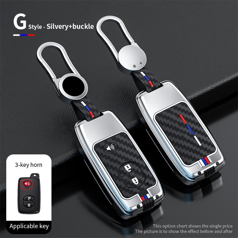 Metal Key Shell for Toyota Camry, Crown, Reiz, Prado, Land Cruiser (Old Models) with Snap Button