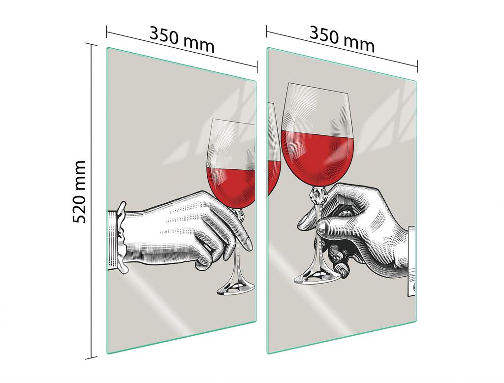 SZKLANA PŁYTA OCHRONNA DO KUCHNI 2x35x52 WINO