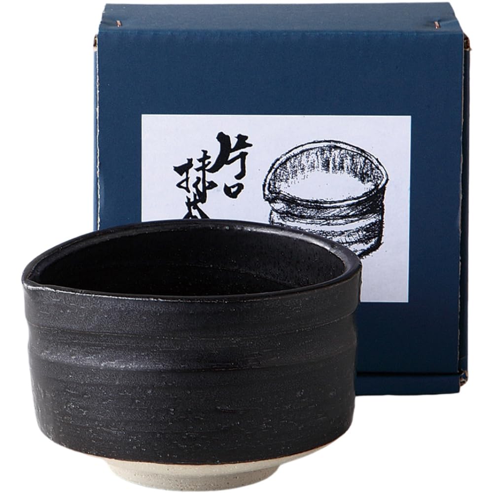 

Matcha x x Black Neroli Katakuchi Matcha Mino Ware Made in Japan Ale-net Bowl, W12.2 D10.8 H7.5cm, Bowl, Pottery,