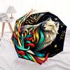 1pc Enchanted Moonlit Wolf Automatic 3-Fold Umbrella Design, Cute Cartoon Pattern, Portable Outdoor Umbrella, Perfect, Holiday Gift for fans.Z037