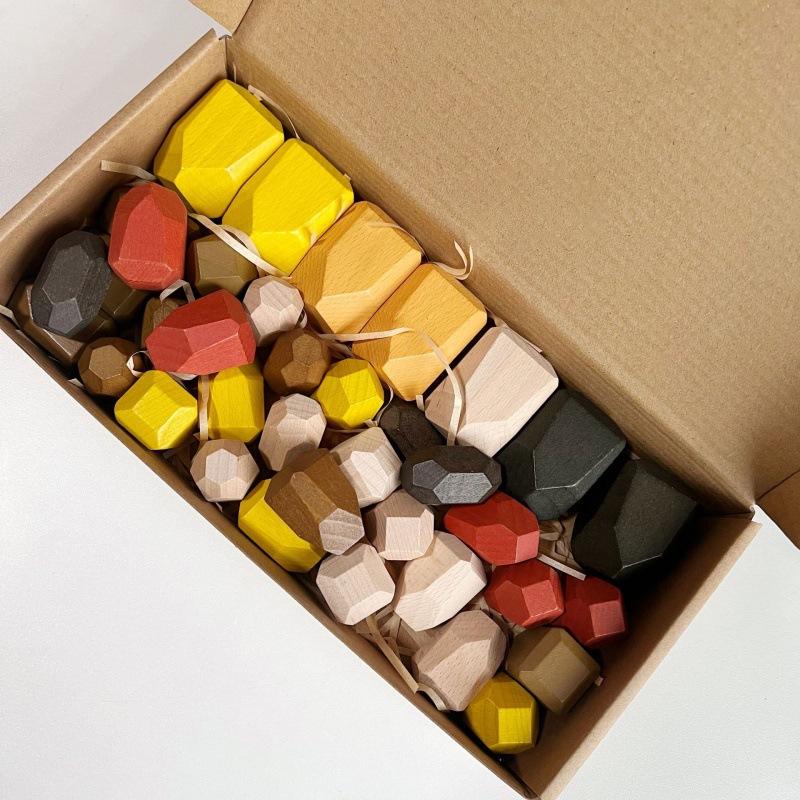 Montessori Stone Stacking Educational Puzzle Blocks for Girls – Early Learning Gift