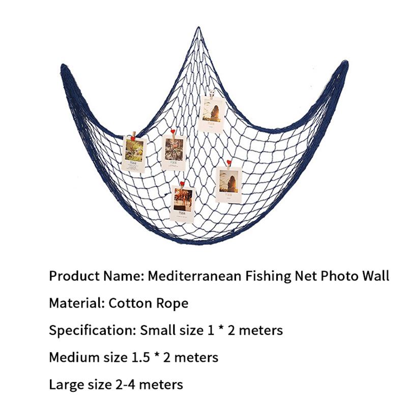 Fishing Net Wall Hangings Ornament Studio Prop Room Home Decoration Mediter Sea Stickers Marine Over The Garden Crafts Nautical