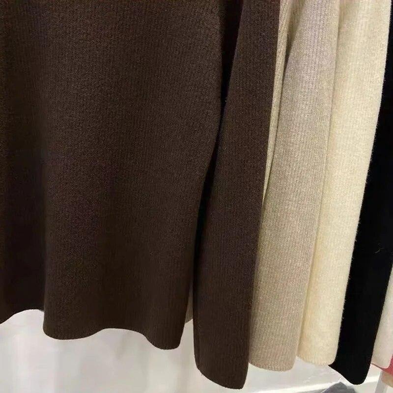 Plush Thicken Knitwear Women's Half High Neck Sweater Slim Top Warm Base Shirt Commuting Simple Casual Autumn Winter Pull Jumper