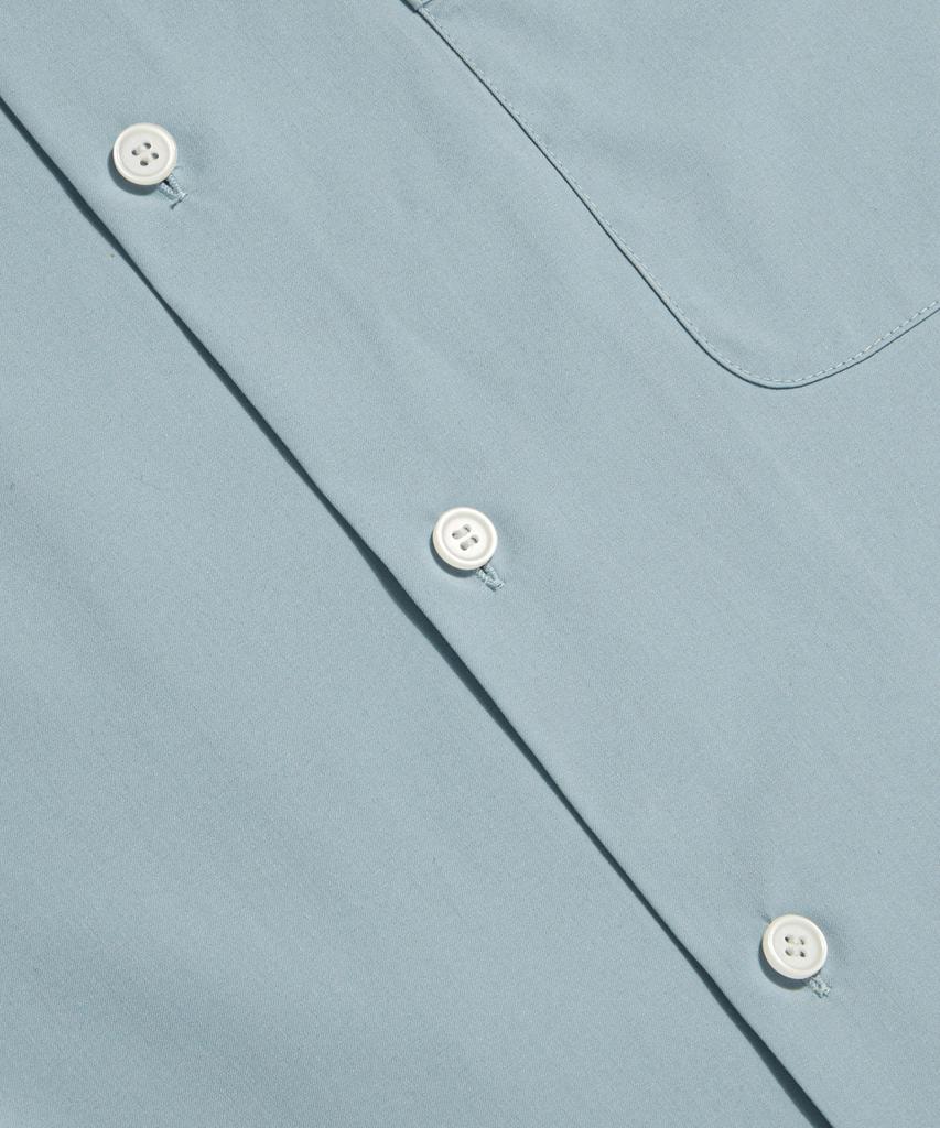 ESPIONAGE Script Logo Open Collar S/S Shirt Rusty Blue