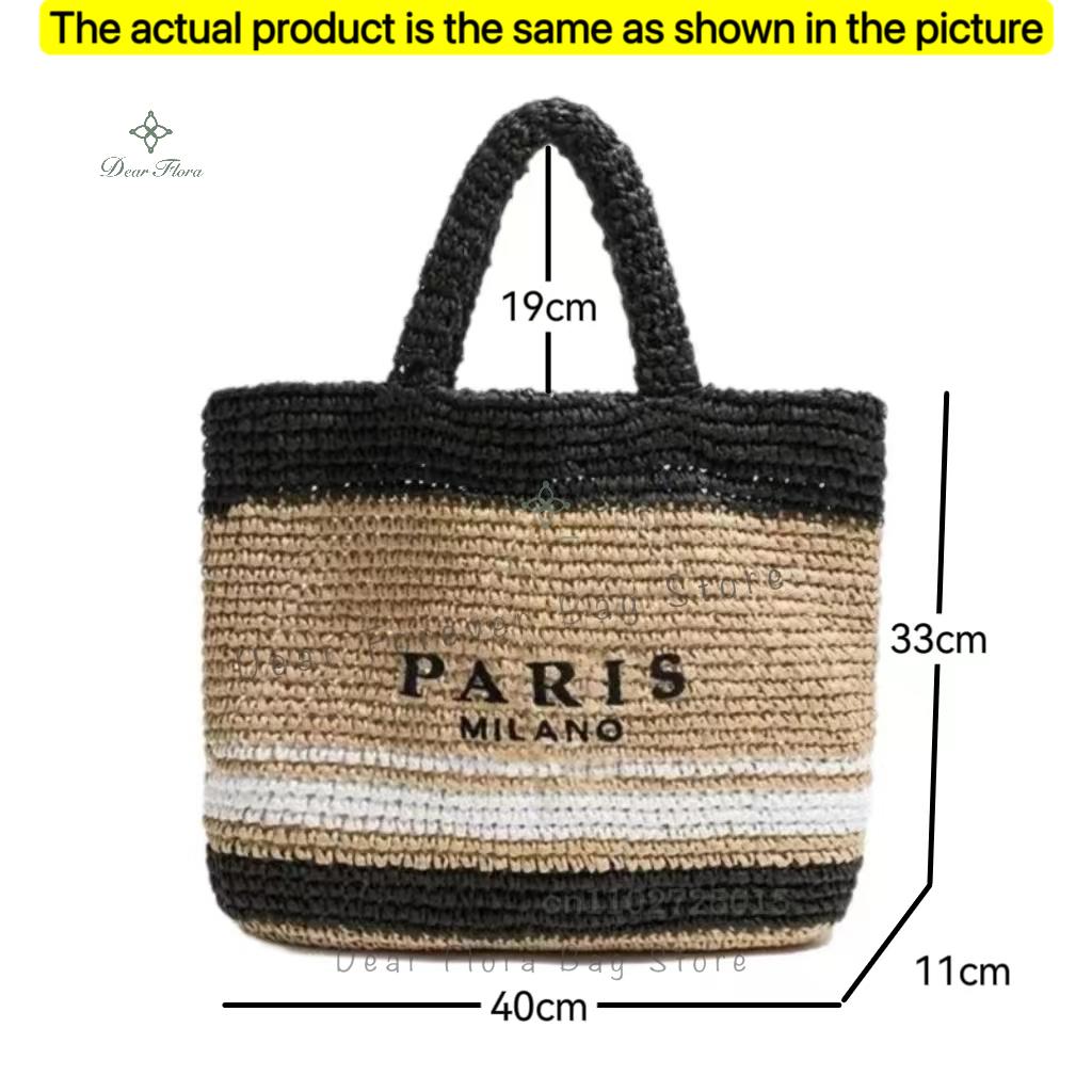 Women'S Fashion Large Capacity Handmade Straw Knitting Tote Bag Summer Travel Beach Shoulder Bags Casual Simple Portable Handbag
