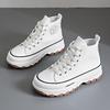 Women High Top Sneakers Lace-Up Casual Plarform Height Canvas Non-slip Wear Resistant Spring Female Vulcanize Shoes