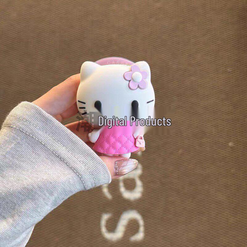 Cartoon Pink Kitty Silicone Magsafe Magnetic Phone Holder with Air Cushion