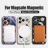 Cartoon Astonaut Planet Pattern Case For iPhone 16 Pro Max Magnetic For Magsafe Soft Cover For iPhone 17 15 14 13 Pro Max 17E 16E