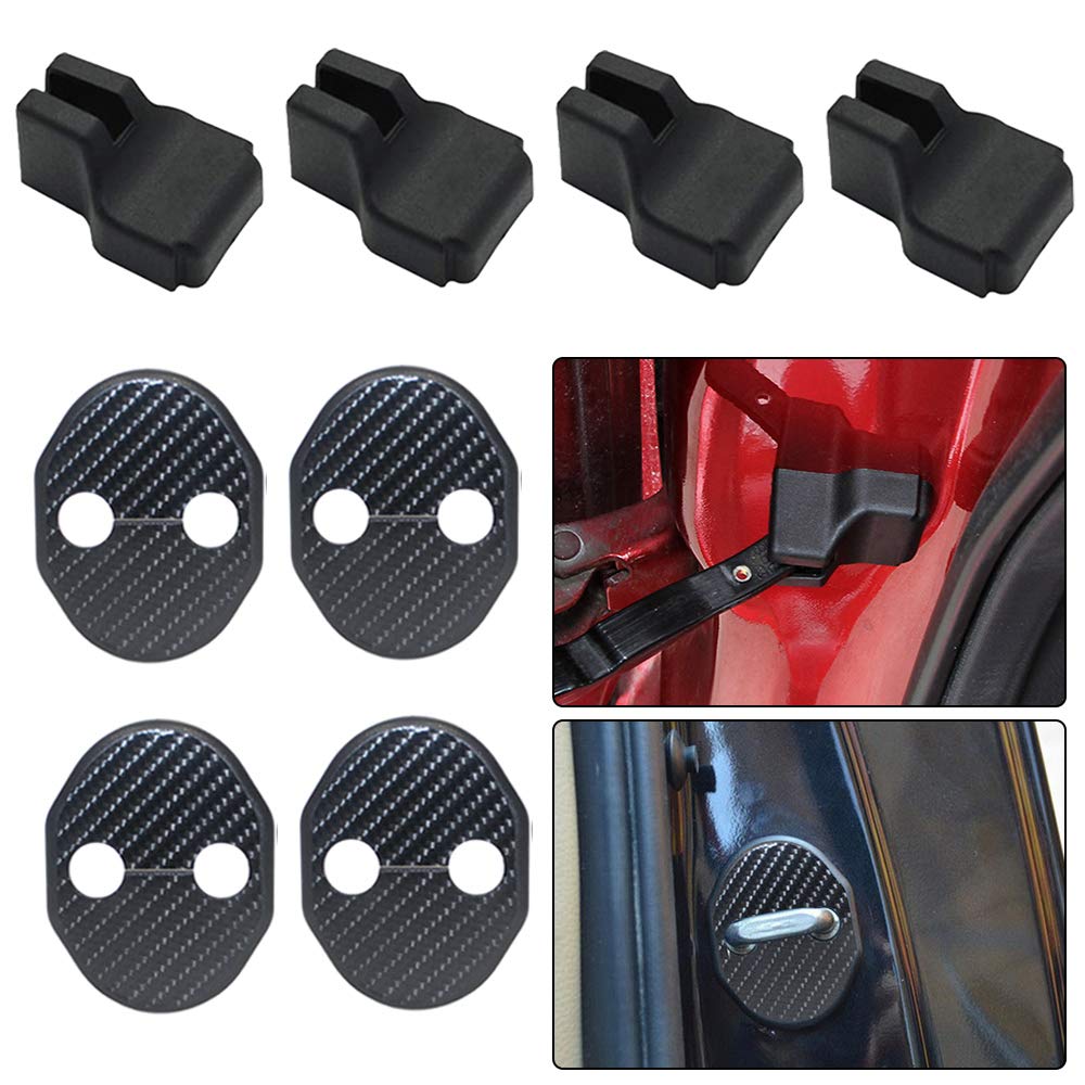 

Universal Door Lock Striker Cover Carbon Fiber Stopper Cover Hinge Cover Set one for Mazda BM DJ GJ Sticker/Door 8-Piece (for vehicle) CX-5, Axela,