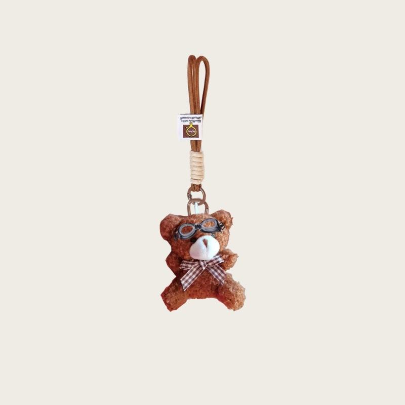 

Doll Plush Doll Cartoon Keychain Pendant Mini Toy Cute Bear Short Bow Tie Bag Lanyard Pendant