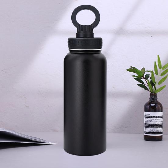 1000ML Insulated Bottle Food Grade 304 Stainless Steel High Temperature Resistant with Magnetic Rotary Phone Holder Portable Hot 12 Hours Cold 24