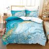 Lussuosi Set Copripiumino 3D Marmo Nero Semplicità Doratura Biancheria da Letto Donna Ragazza Singolo Matrimoniale Twin Queen King Size