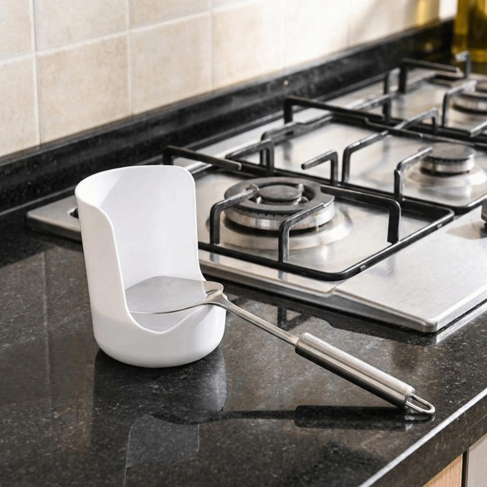 Heat-Resistant Spoon Holder Plastic Pot Lid Storage Rack Practical Spatula Holder Dinning Table