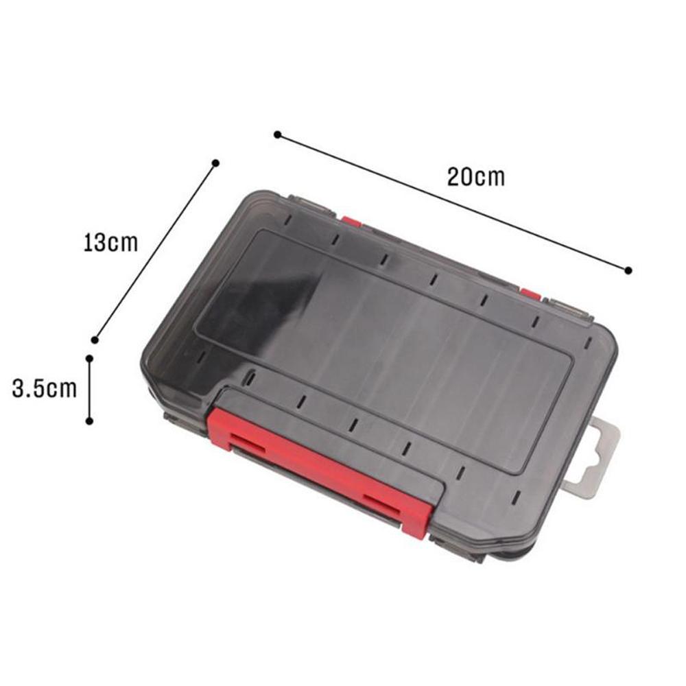 Baits Container Hook Case Lure Storage Box Fishing Tackle Box 12 14 Compartments Double Sided