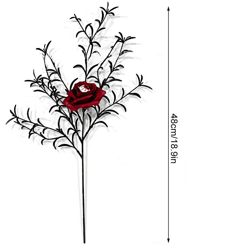 Хэллоуин Имитация Розы Настольный Стол Сделай Сам Декоративные Искусственные Листья Креативный Шелковый Цветок Домашнее Украшение для Вечеринки 1pc