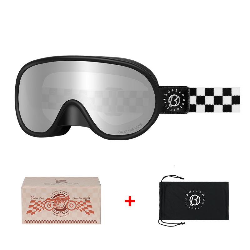 "Day-Night Dual-Use Retro Motorcycle Goggles: Color-Changing, Myopia-Compatible for Harley Helmets"