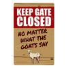 Vintage Metal Tin Sign Keep Gate Closed Funny Dog Horse Cat Sayings Wall Art Animal  Lawn Garden Yard Decor
