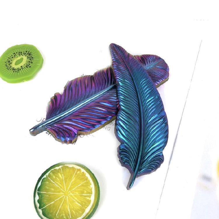 3 Pcs 3D Feather Shape Molds Feather Silicone Molds Jewelry Pendant Molds Craft Supplies for Keychains