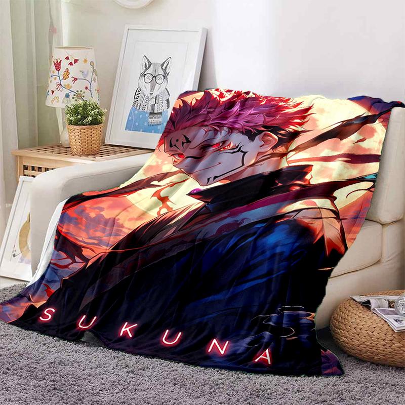 3D Cartoon Jujutsu Kaisen Anime Itadori Yuj Blanket,Soft Throw Blanket for Home Bedroom Bed Sofa Travel Picnic Office Cover Kids