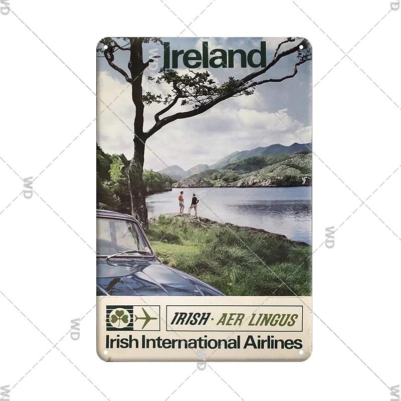 Irland Dublin Stadsvy Vintage Retro Metallplåt Skylt Dekorativ Tallrik för Hem Klubb Vägg Gåva