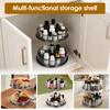 2 Tier 360° Rotating Storage Rack Adjustable Height Pill Bottle Organizer Transparent Seasoning Bottle Storage Rack for Kitchen