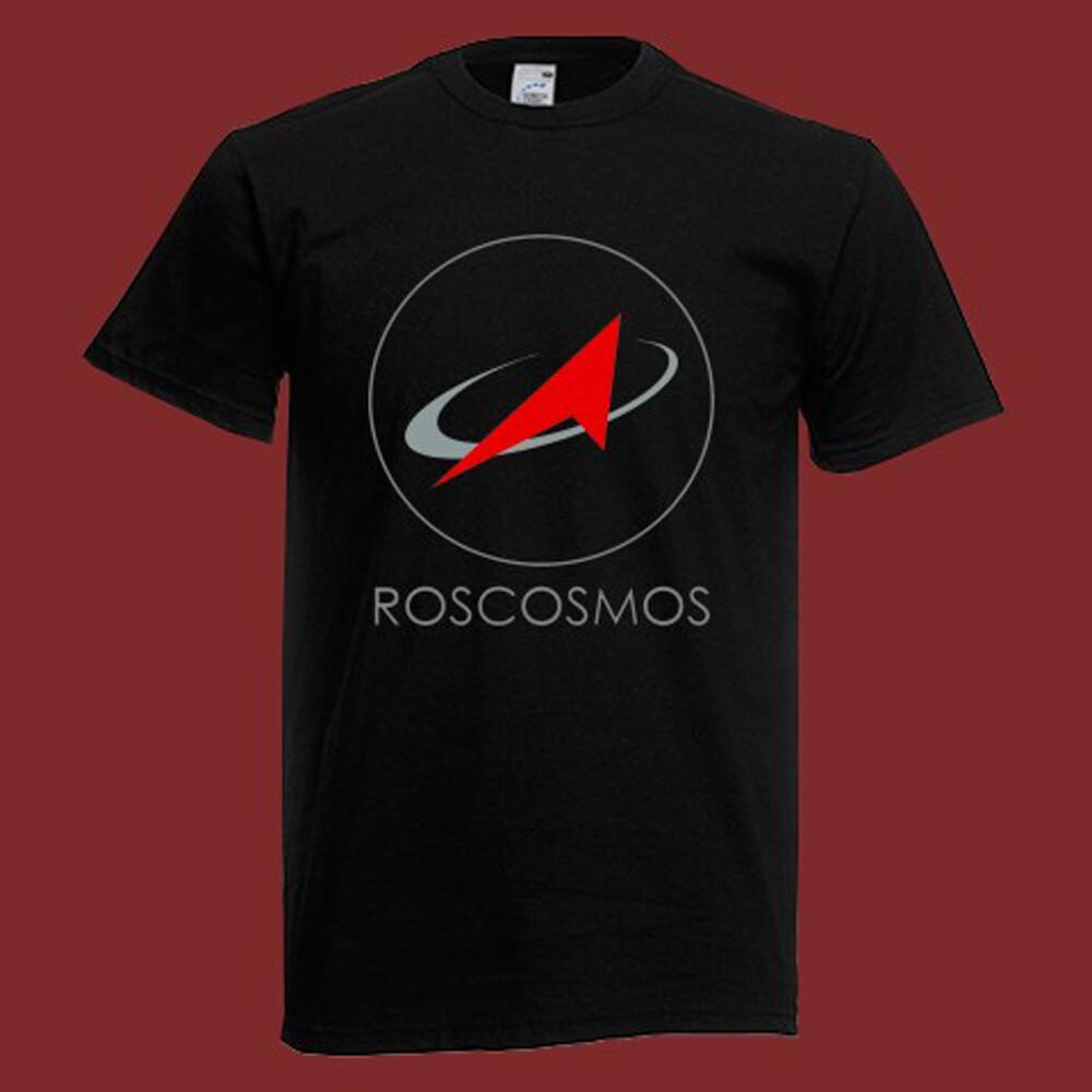 Roskosmos Russian Space Agency Men's Black Size S-4XL