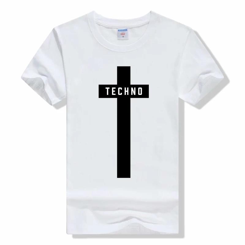 Funny T shirt Tops Techno T-Shirt Sexy Techno Hub 2 Letter Print Cotton Sleeve Humor Style tshirt Techno short sleeve tshirt