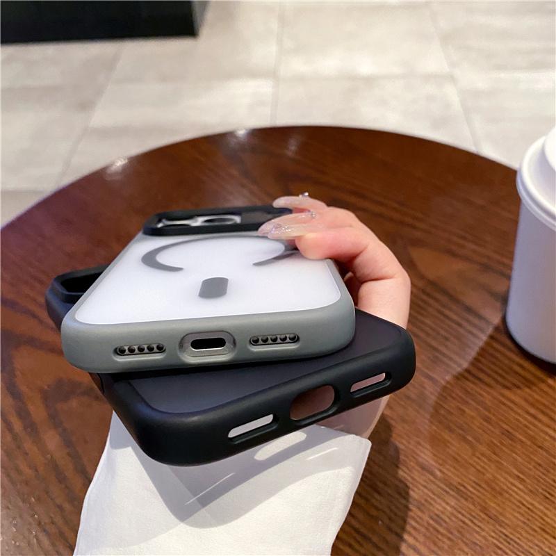 Mat Düşme Karşıtı Zırh Dayanıklı Manyetik Telefon Kılıfı IPhone 17 16 15 14 Pro Max Magsafe Kablosuz Şarj Koruma Arka Kapak