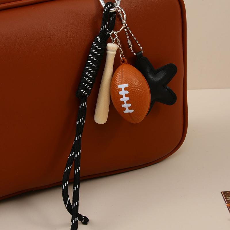 Cute Bag Pendant Keychain With Mini Camera 8 Ball Pendant Braided Strap For Handbags Backpacks Keys Decor