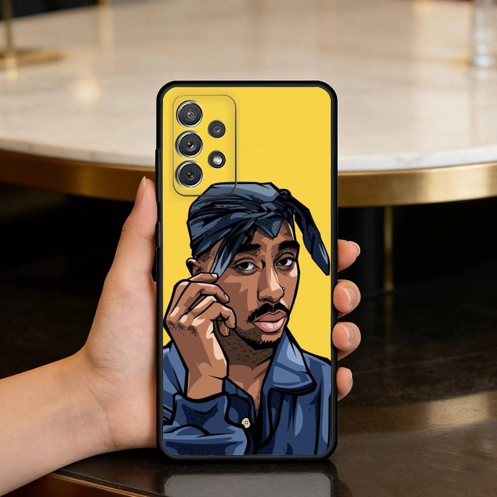 Rapper 2Pac Sänger Handyhülle Für Samsung Galaxy A73,A72,A71,A70,A53,A52,A51,Weiche Silikon Schwarze Hülle