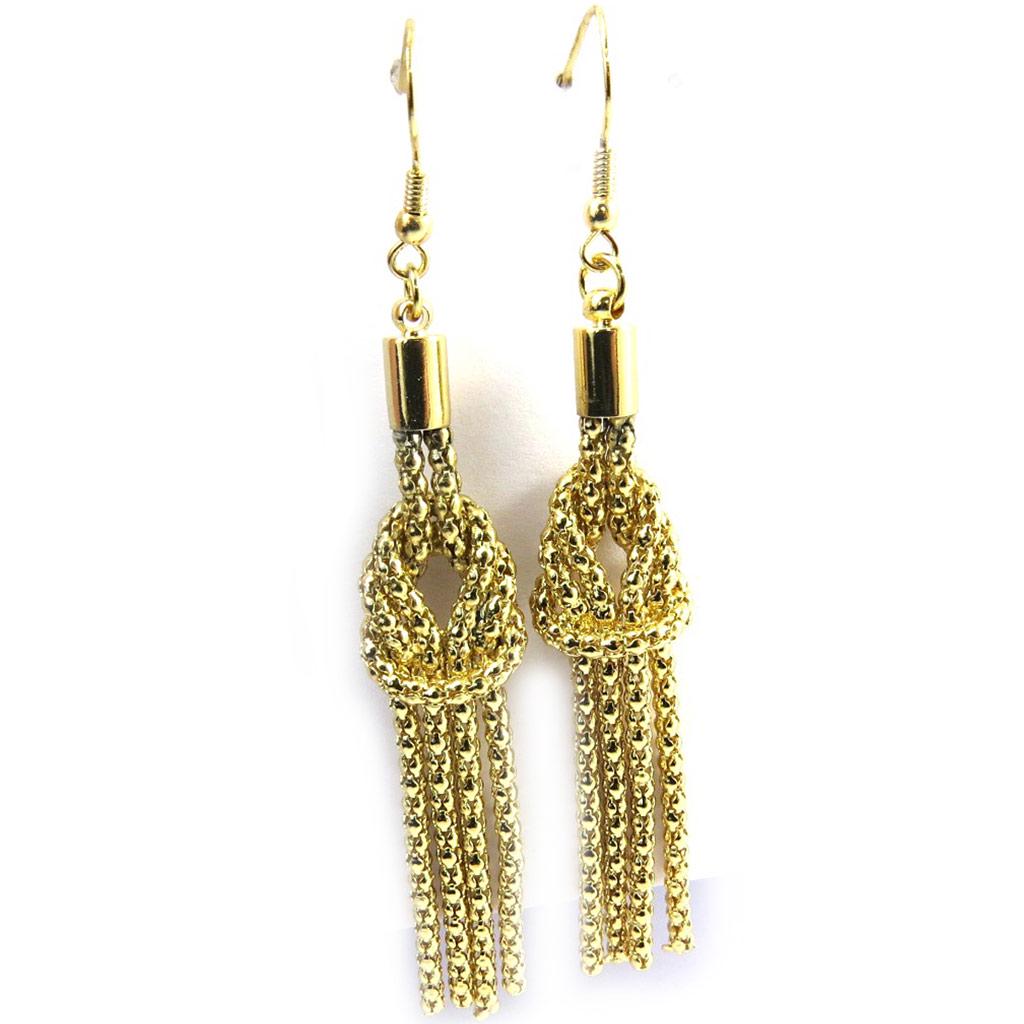 Les Trésors De Lily [N3132] - Golden 'Kilimanjaro' Designer Earrings (geometric)