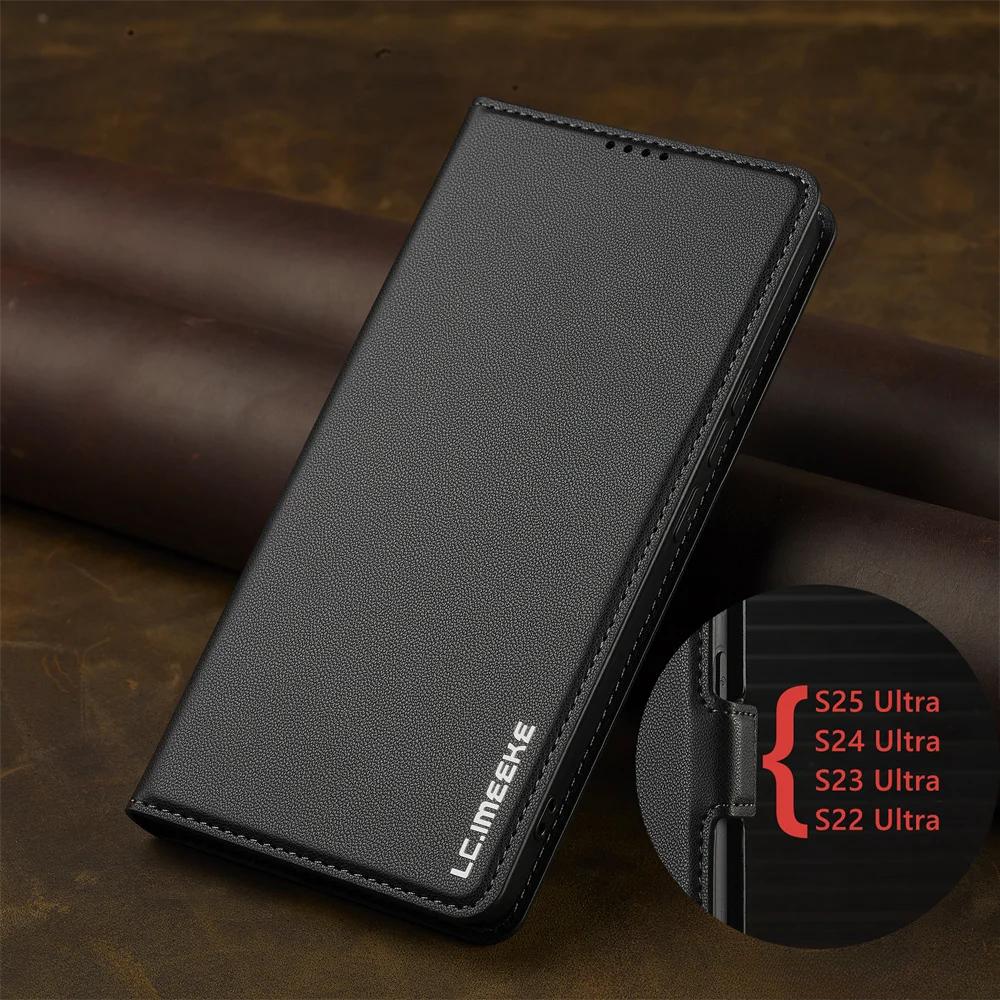 Flip Lederhülle für Samsung Galaxy A15 A35 A55 A14 A34 A54 A56 A16 A36 S25 S24 S23 Ultra S22 S21 Plus S20 FE Handykartenhülle