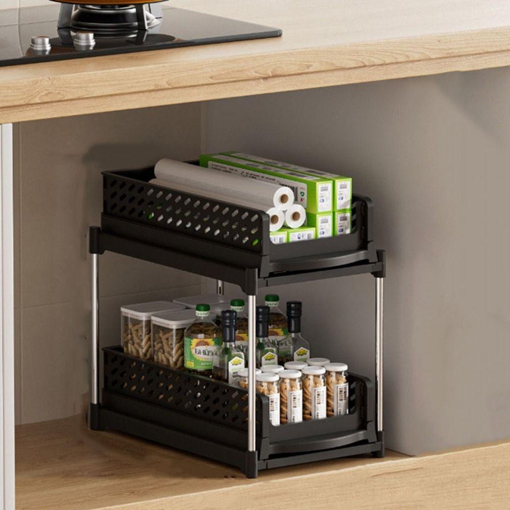 Plastic 2/3/4 Tiers Rolling Cart Large Capacity Gap Storage Rack Mobile Storage Rack  Kitchen