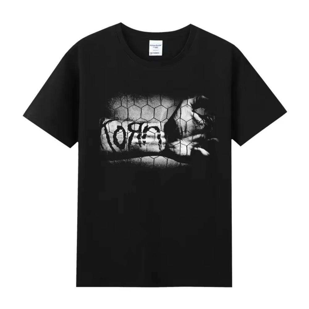 Summer Popular Man Clothes Cotton Round Neck Short Sleeve Men's T-shirt Band Rock Youth KORN Fans Clothes Loose Oversized Tops