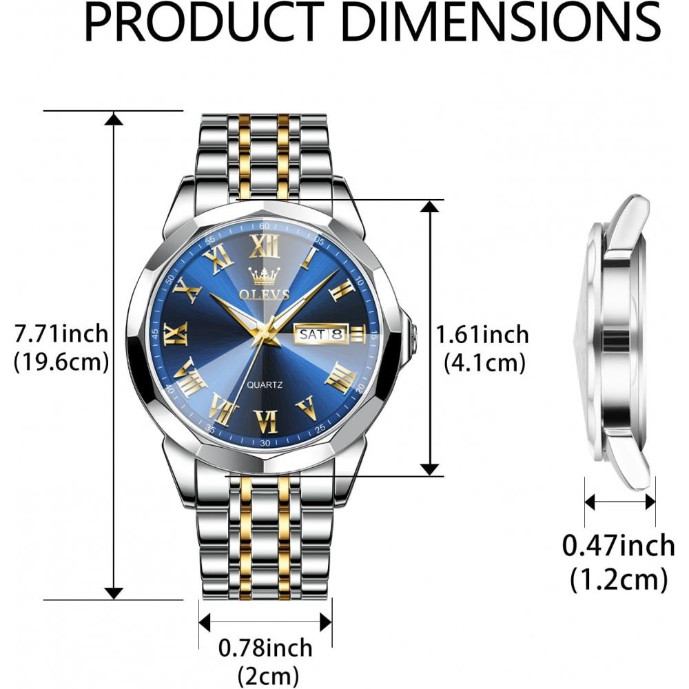 Xqiyi Men S Waterproof Analog Quartz Watch Blue Day Date buSineSS Blue Dial