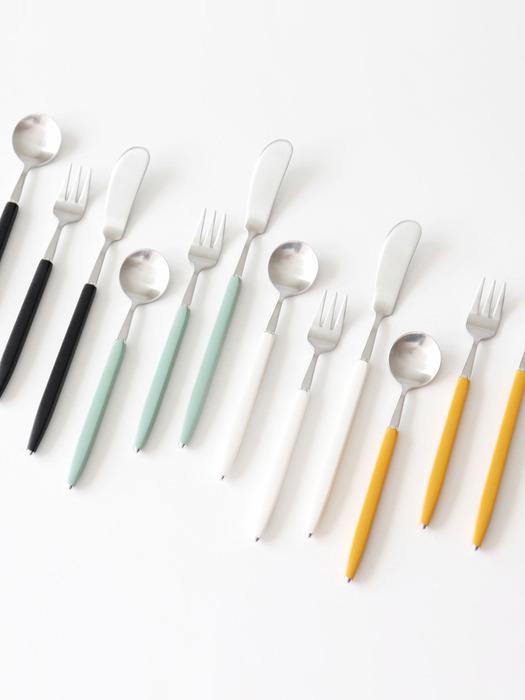 kamomekitchen lumis satin tea cutlery 4 colors white