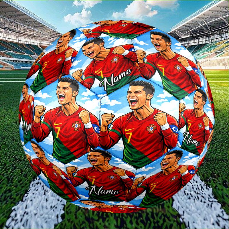 Custom Name Personalized Cristiano Ronaldo-A Print Size 5 Soccer Ball Training & Match Football, for Team, Kicking, Gift for Football Enthusiasts
